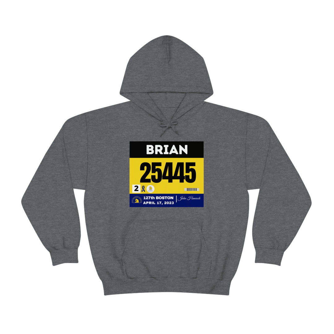 Boston Bib Hoodie, Marathon Hoodie, Personalized Marathon Hoodie, Boston Runner, 2023 Boston Bib, Unisex Heavy Blend™ Hooded Sweatshirt