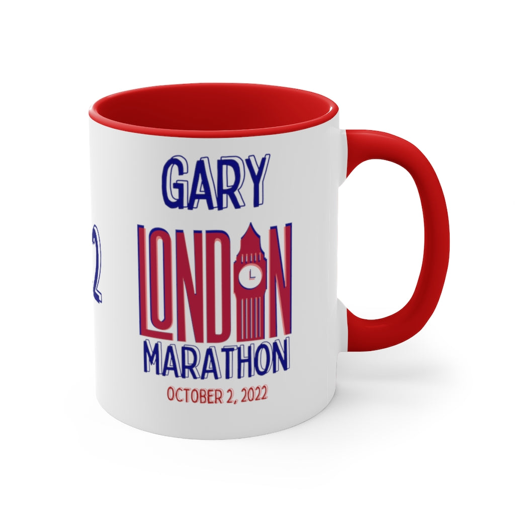 London Marathon Cup, 2022 Marathon, Accent Coffee Mug, 11oz, 26.2 London Mug, Personalized London Marathon Gift