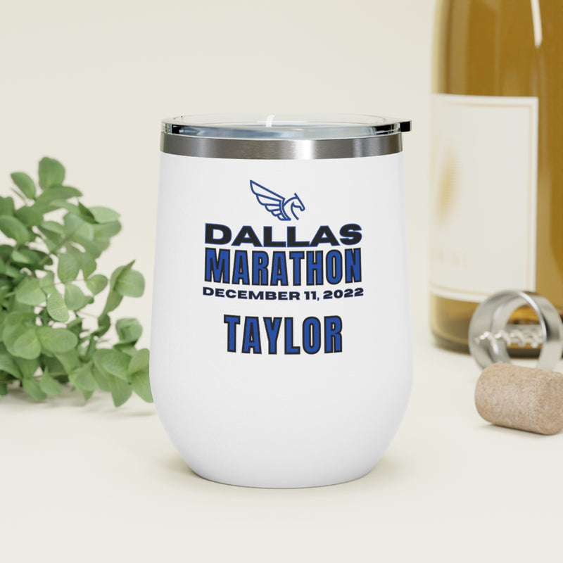 Dallas Marathon, Dallas Wine Tumbler Cup, 12oz Insulated Wine Tumbler, Dallas Wine Tumbler, 2022 Dallas Marathon