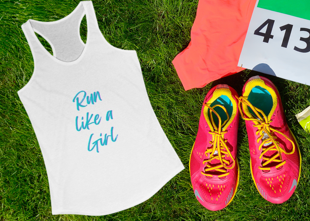 Run Like a Girl Tank, Women's Ideal Racerback Tank, Runner Tank, Runner Gift, Gift for Her