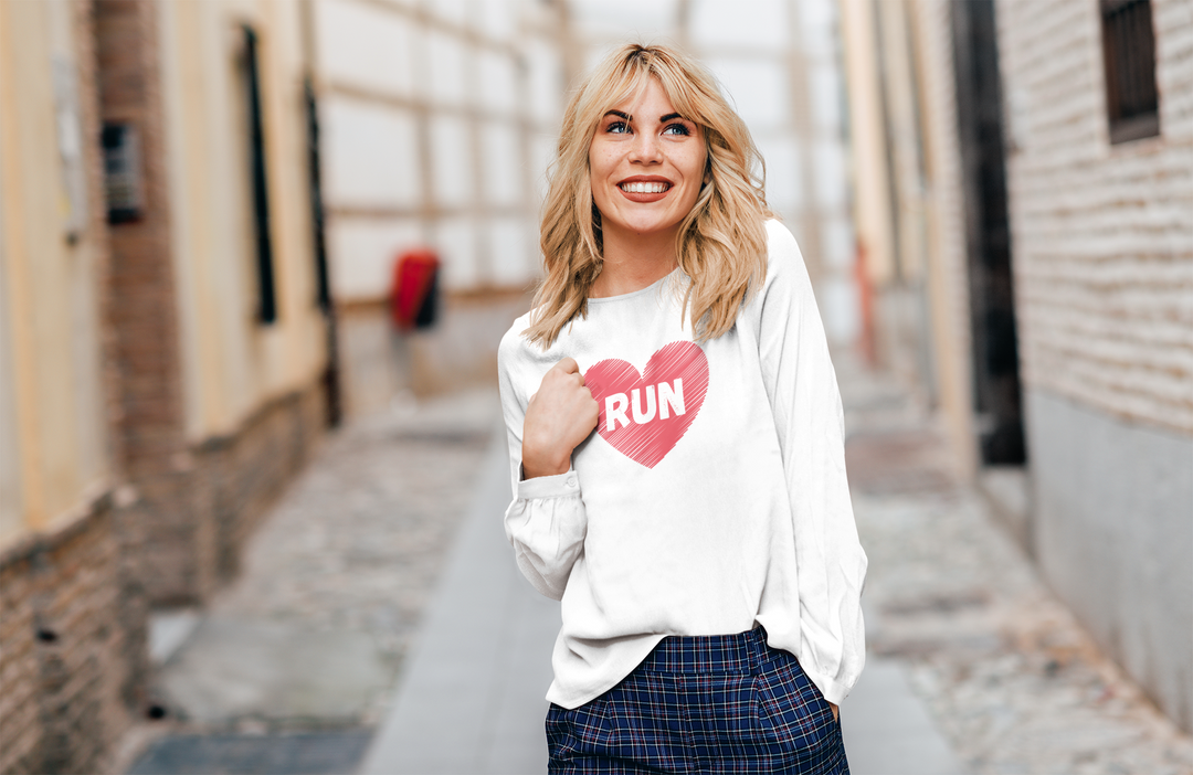 Love Run Shirt, I Love Running, I Heart Running, Unisex Jersey Long Sleeve Tee