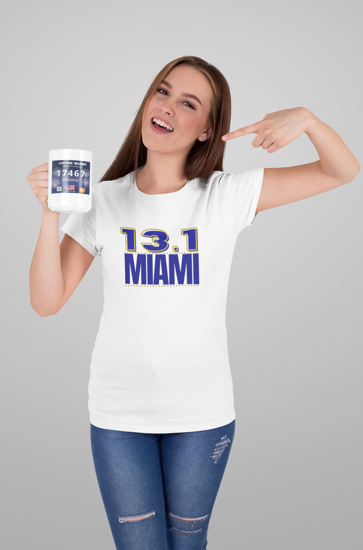 Miami Half Marathon Mug, Miami Bib Cup, 13.1 Ceramic Mug 11oz, Personalized Miami Half Cup, 2022 Miami Half, Custom Half Cup