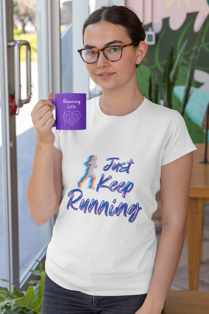 Just Keep Running Shirt, Women's Softstyle Tee, Runner Shirt, Running shirt for Women