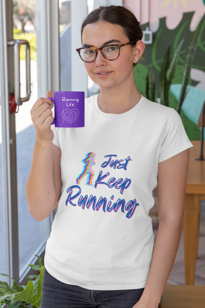 Just Keep Running Shirt, Women's Softstyle Tee, Runner Shirt, Running shirt for Women